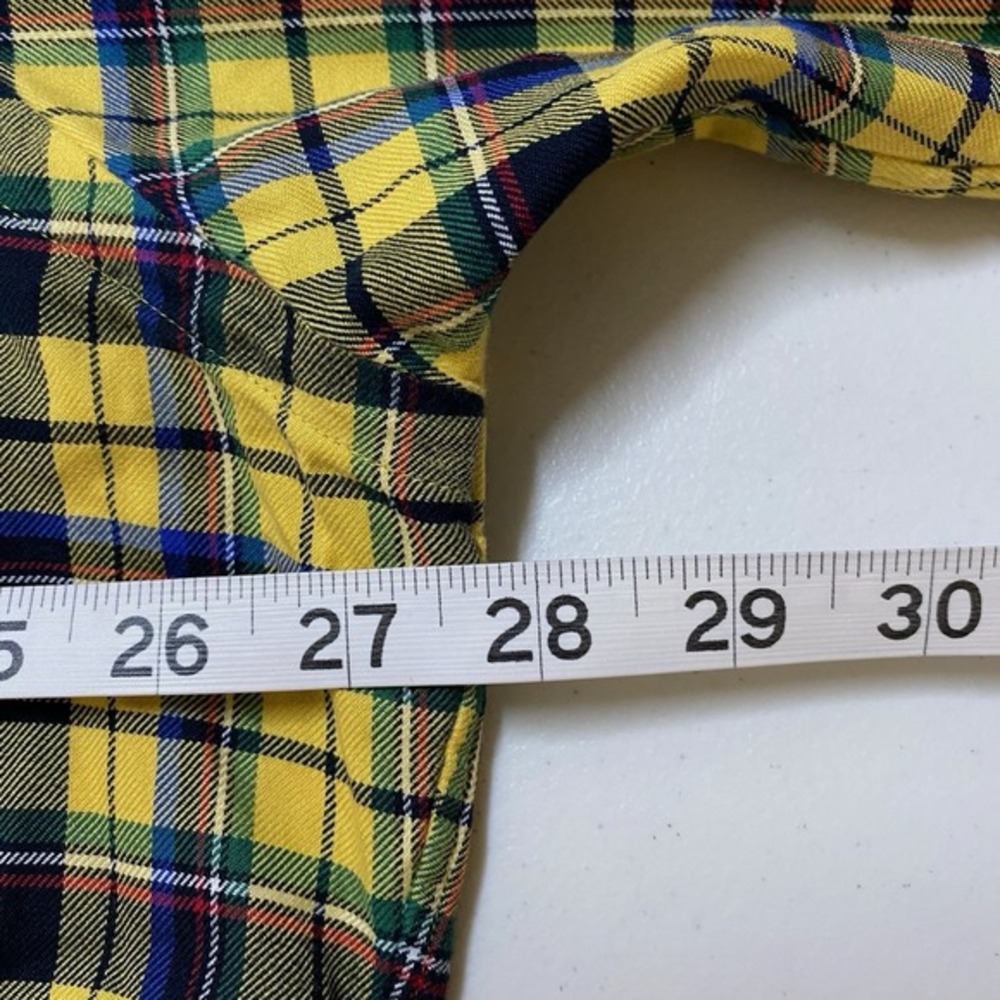 Vtg 90s Ralph Lauren Button Down Mens XXL Yellow Plaid Custom Fit Preppy Cabin‎ - Picture 7 of 9